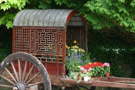 Chinese cart with flowers